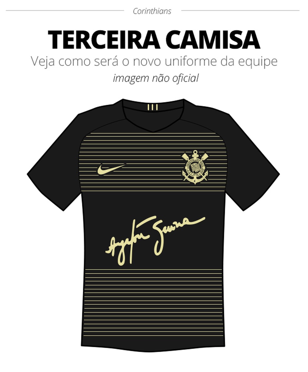 Terceira camisa do Corinthians fará homenagem a Ayrton Senna (Foto: Infoesporte)