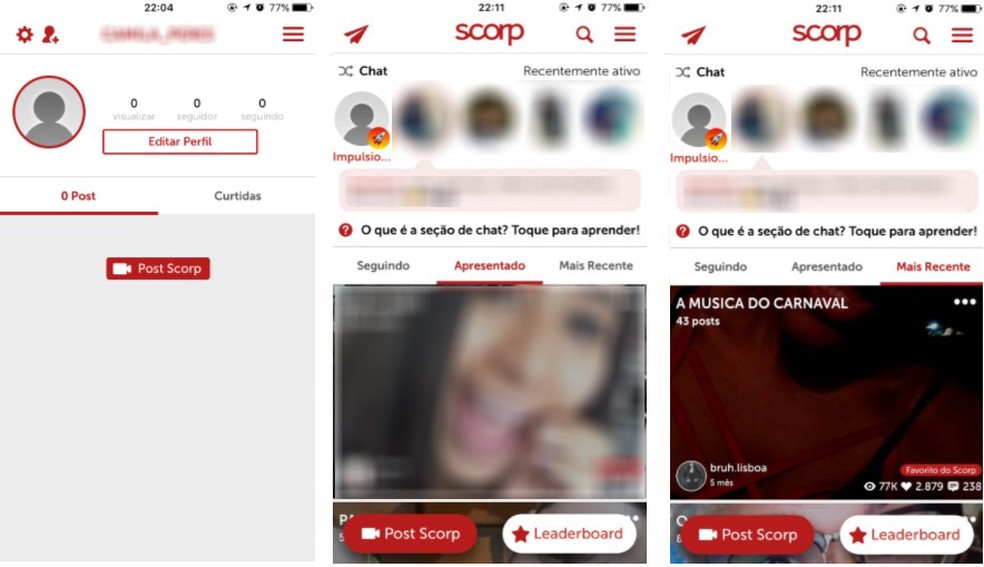 Scorp é uma rede social para compartilhamento de vídeos curtos (Foto: Reprodução/Camila Peres)