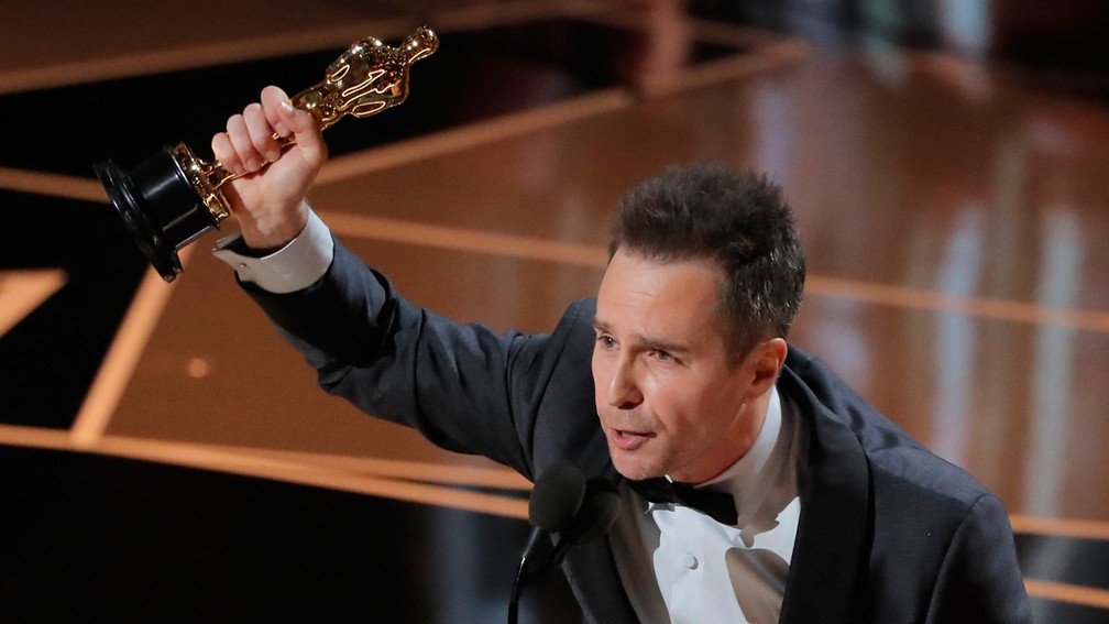 Sam Rockwell ganha prêmio de Melhor Ator Coadjuvante no Oscar 2018 (Foto: Lucas Jackson/Reuters)