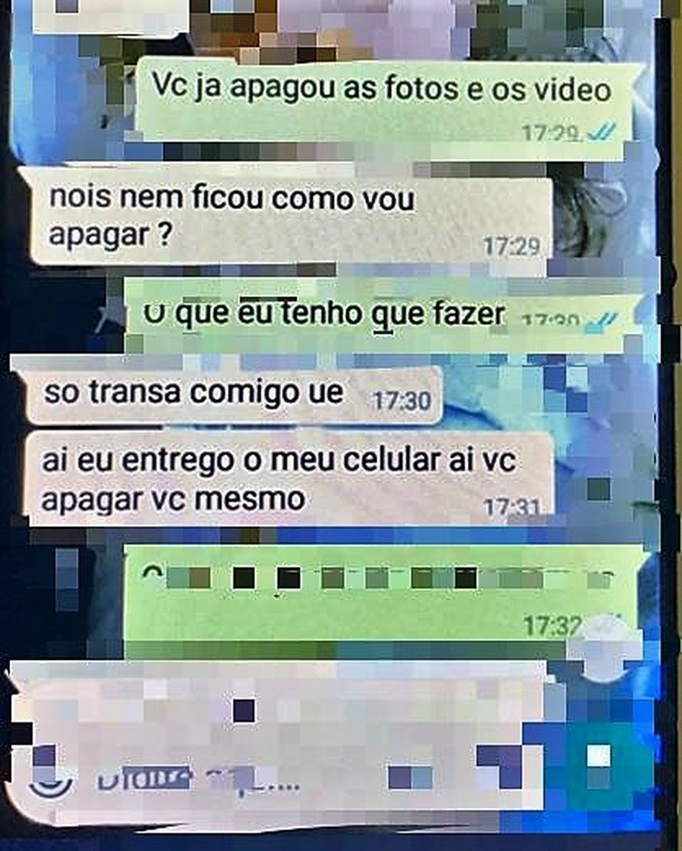 Homem ameaçou divulgar imagens íntimas de mulher caso não fizesse sexo com ele; o agressor foi preso em flagrante, surpreendido pela polícia — Foto: Polícia Civil/Divulgação