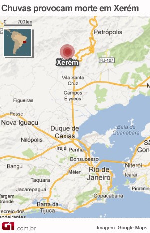 Mapa de Duque de Caxias (Foto: G1)