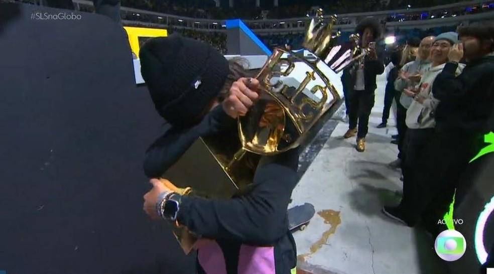 Raíssa Leal é campeã do mundo de Skate — Foto: reprodução/vídeo