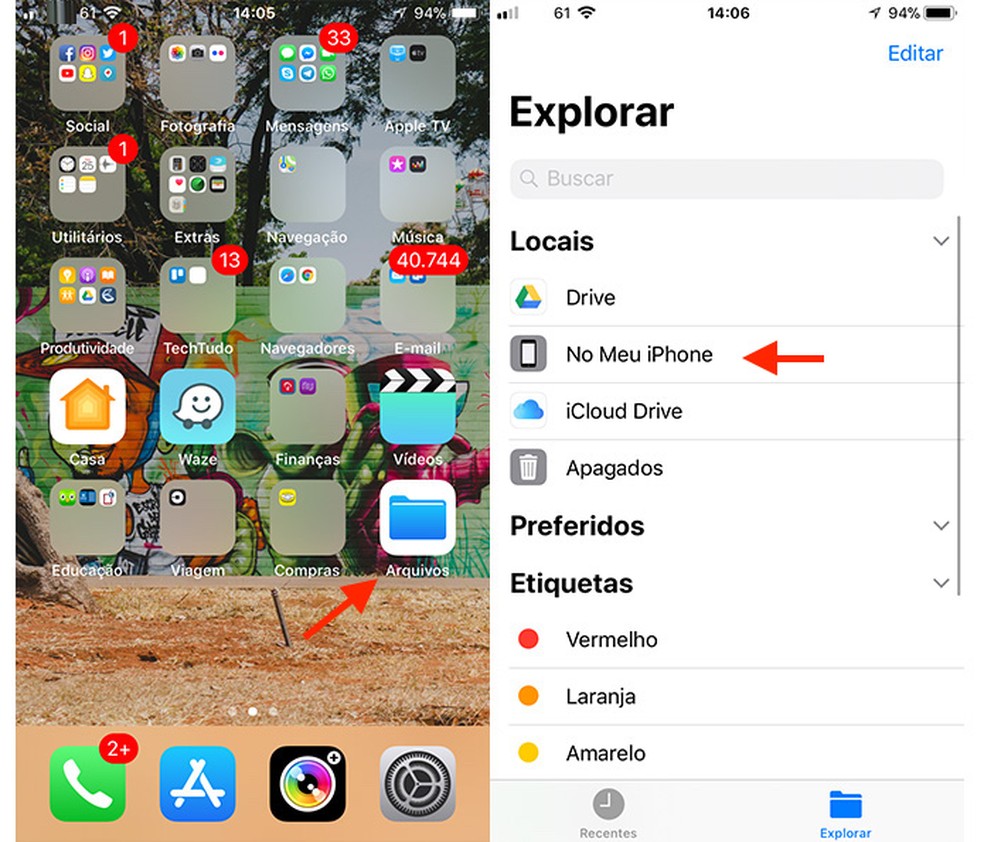 Como Salvar Documentos Videos E Fotos No App Arquivos Do Iphone Sistemas Operacionais Techtudo