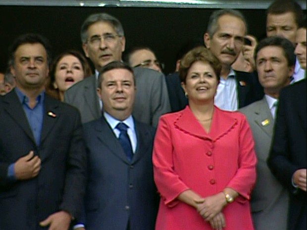 Presidente Dilma Rousseff na inauguração do Mineirão, em Belo Horizonte. (Foto: Reprodução/EBC)