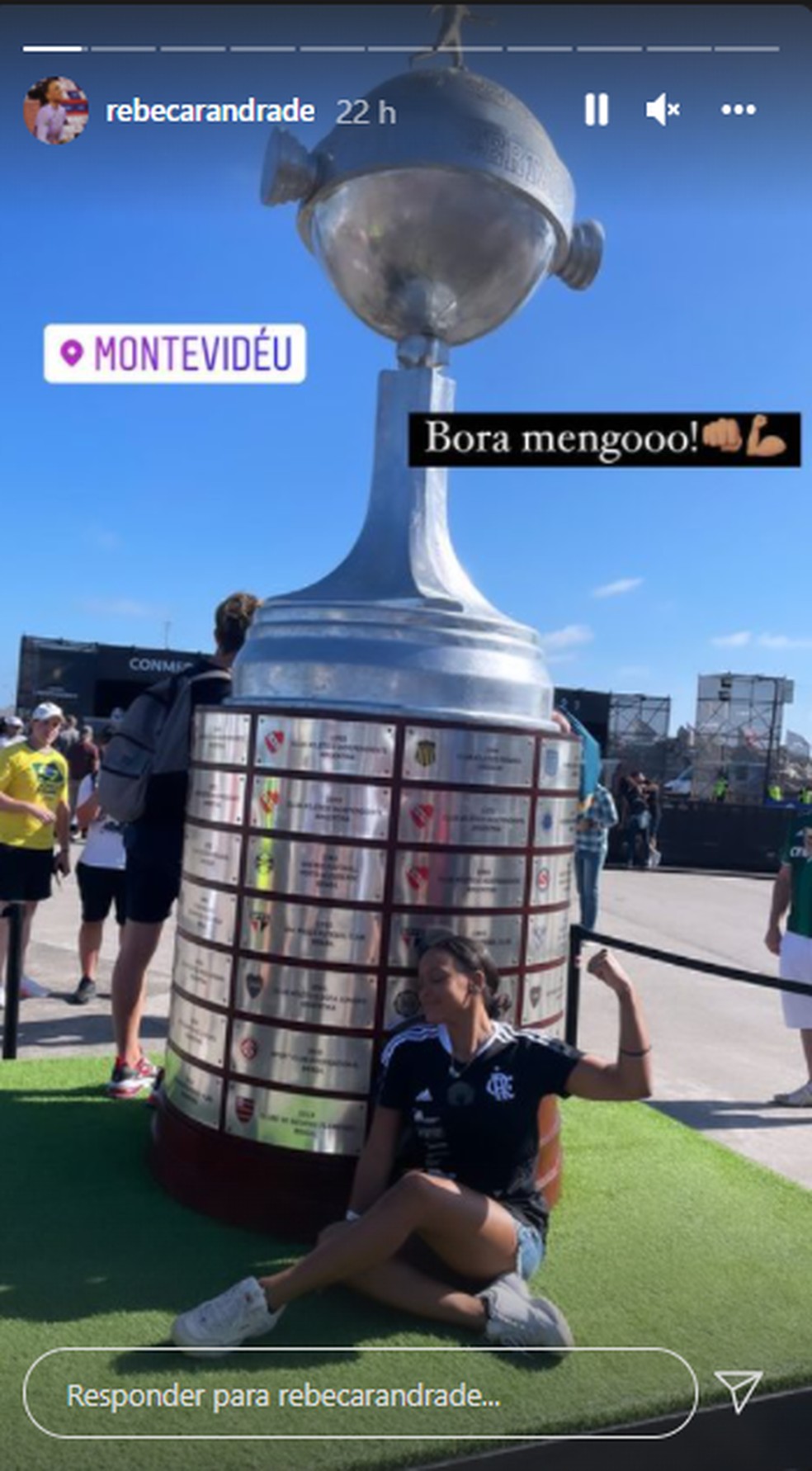 Rebeca Andrade posta na final da Libertadores &mdash; Foto: Reprodu&ccedil;&atilde;o