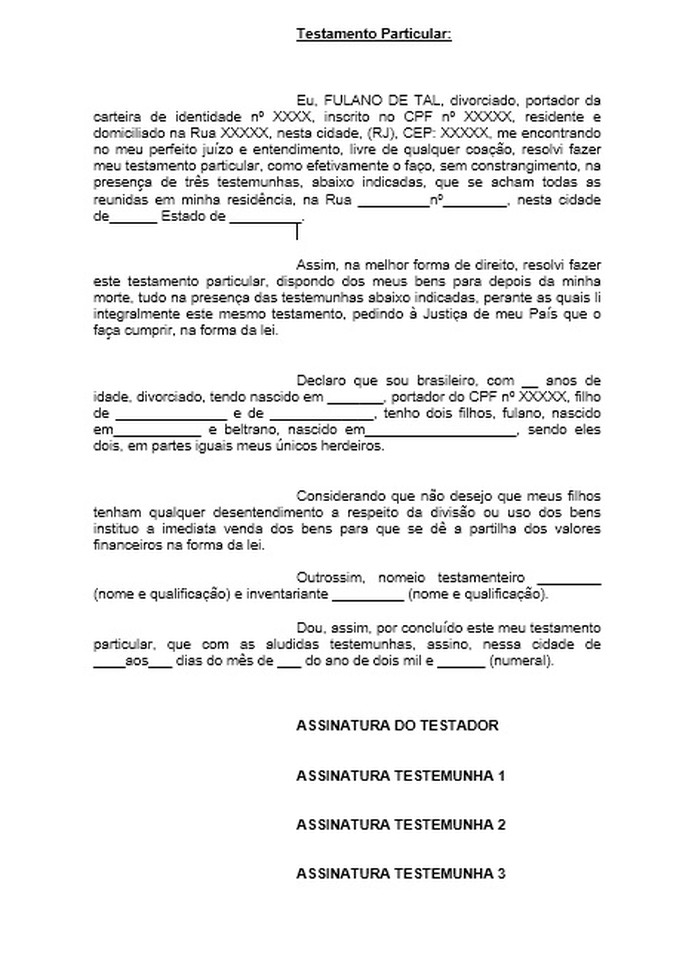 Como fazer testamento de bens
