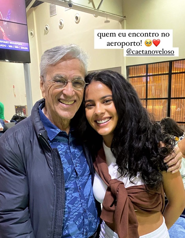 Caetano Veloso e Bella Campos (Foto: Reprodução/Instagram)