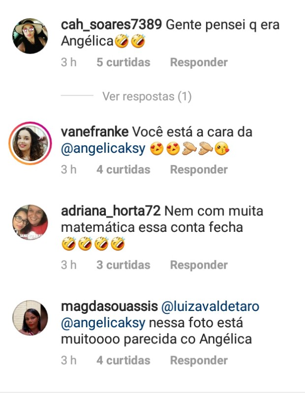 Luiza Valdetaro é confundida com Angélica (Foto: Reprodução Instagram)