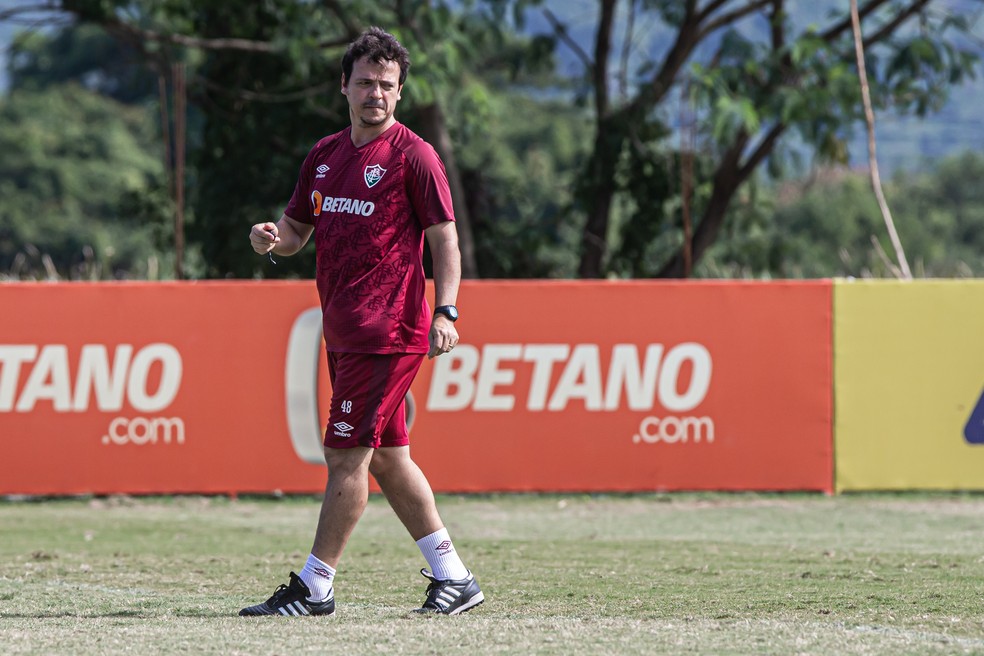 Fernando Diniz durante treinamento do Fluminense — Foto: Marcelo Gonçalves/Fluminense