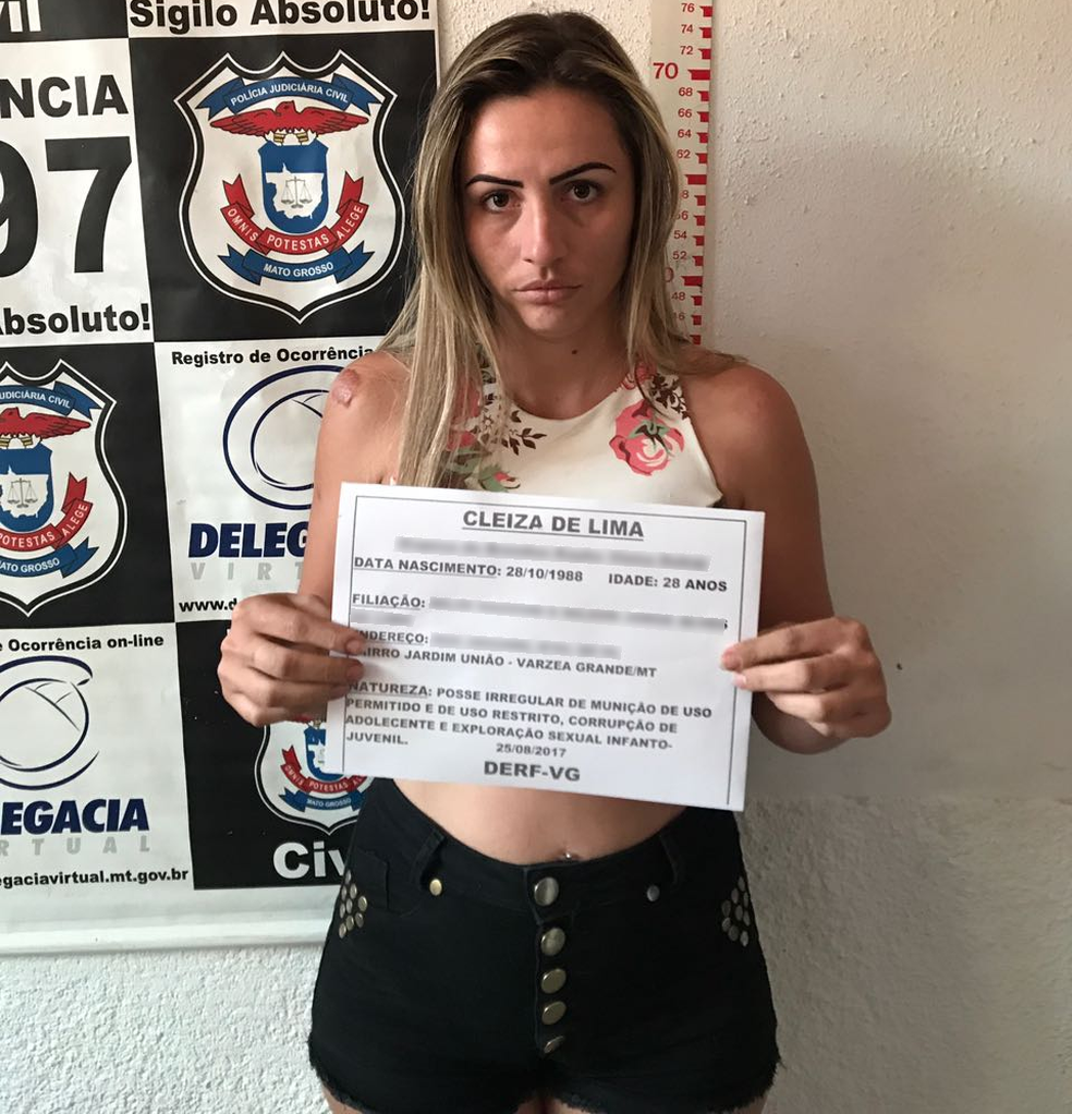 'Bibi de VG' foi presa na sexta-feira (25) em Várzea Grande (MT) (Foto: Polícia Civil/Divulgação)