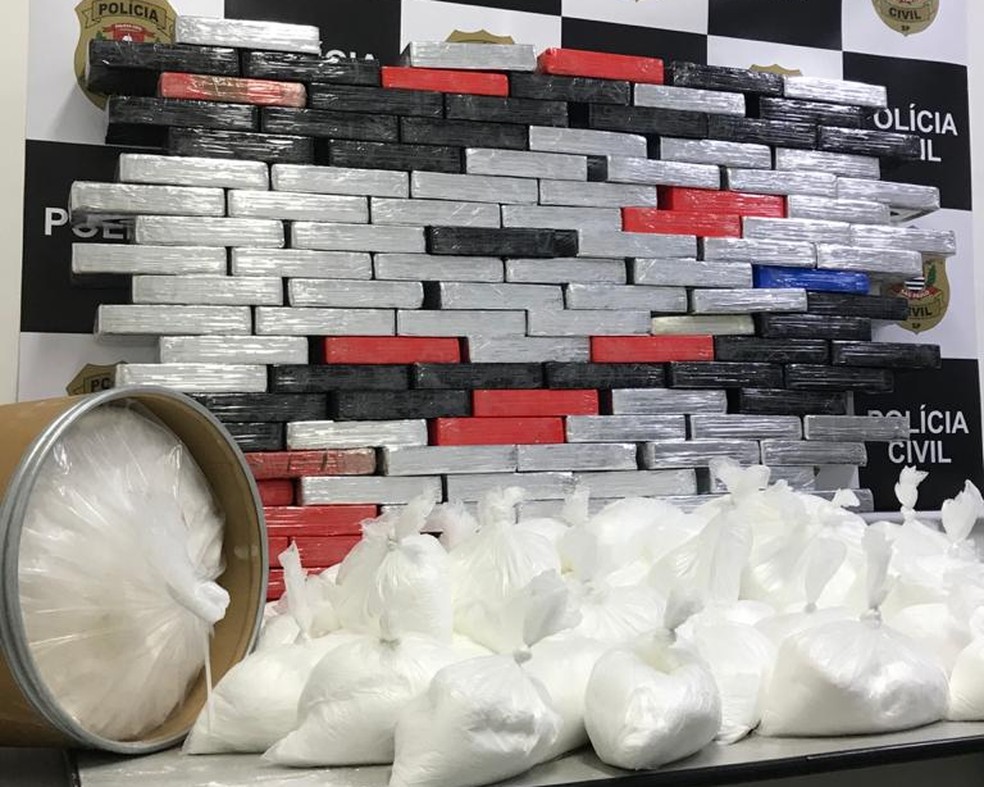 Polícia apreende mais de 200 quilos de cocaína em Jundiaí — Foto: Divulgação/Polícia Civil
