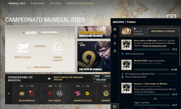 Missoes Do Mundial De Lol 2019 Dao Skins E Lendas Do Tft Saiba Completar Mundial De Lol Techtudo