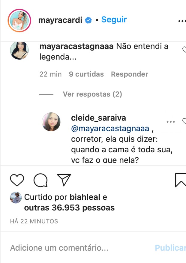 Mayra Cardi sensualiza com pergunta confusa (Foto: Reprodução/Instagram)