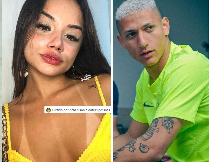 No Instagram , Tainá Maia chamou atenção de Richarlison, jogador do Tottenham e da Seleção — Foto: Reprodução/Instagram