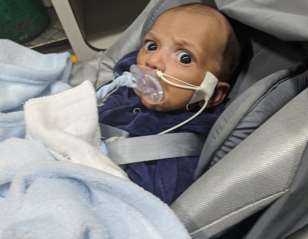 Bebê é diagnosticado com refluxo. mas estava com estenose hipertrófica do piloro (Foto: Arquivo Pessoal )