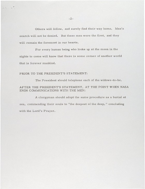 O discurso original escrito por William Safire para Nixon (Foto: Reprodução)