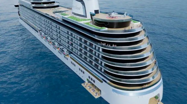 A empresa Storylines está construindo o MV Narrative, navio que contará com 18 andares e será o primeiro cruzeiro residencial de luxo da empresa (Foto: Divulgação/Storylines)