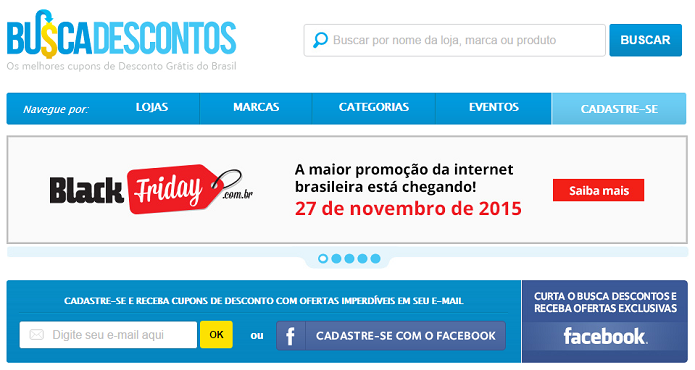Busca Descontos é o site oficial da Black Friday no Brasil (Foto: Reprodução/Aline Jesus)