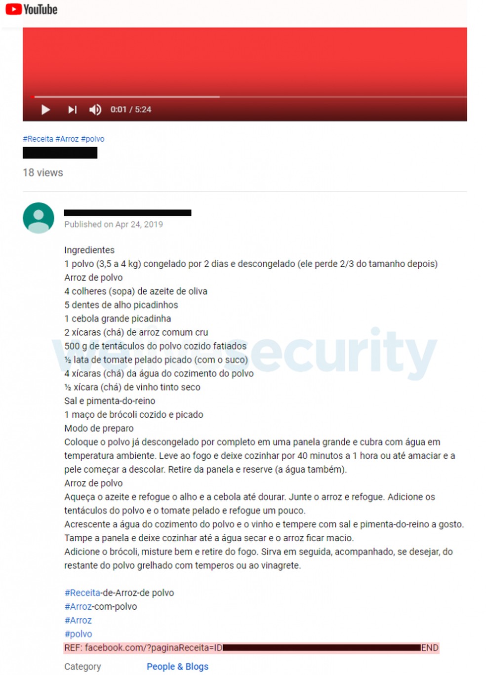 Malware Casbaneiro se esconde em links falsos do YouTube — Foto: Divulgação/ESET
