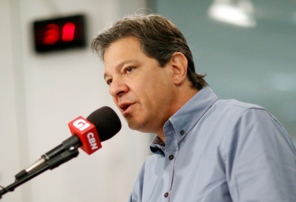 Fernando Haddad durante entrevista ao G1 e à CBN em 24 de outubro — Foto: Marcos Serra Lima/ G1