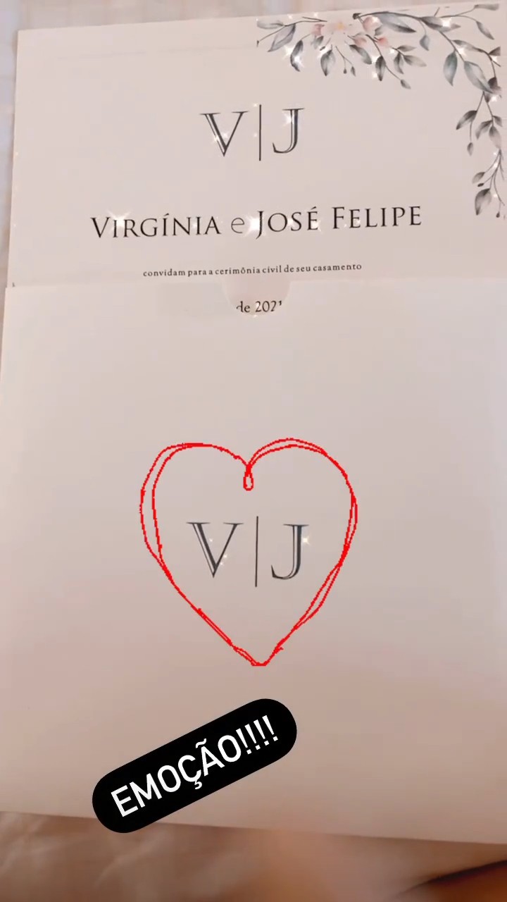 Poliana Rocha mostra o convite de casamento de Zé Felipe e Virgínia (Foto: Reprodução / Instagram)
