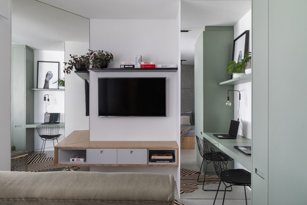 Apartamento de 30 m² tem espaço para tudo (Foto: Evelyn Müller )