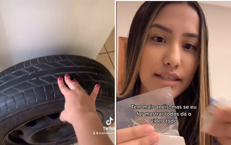 Itens esquecidos em motel da família de jovem, em Goiânia Goiás — Foto: Reprodução/TikTok