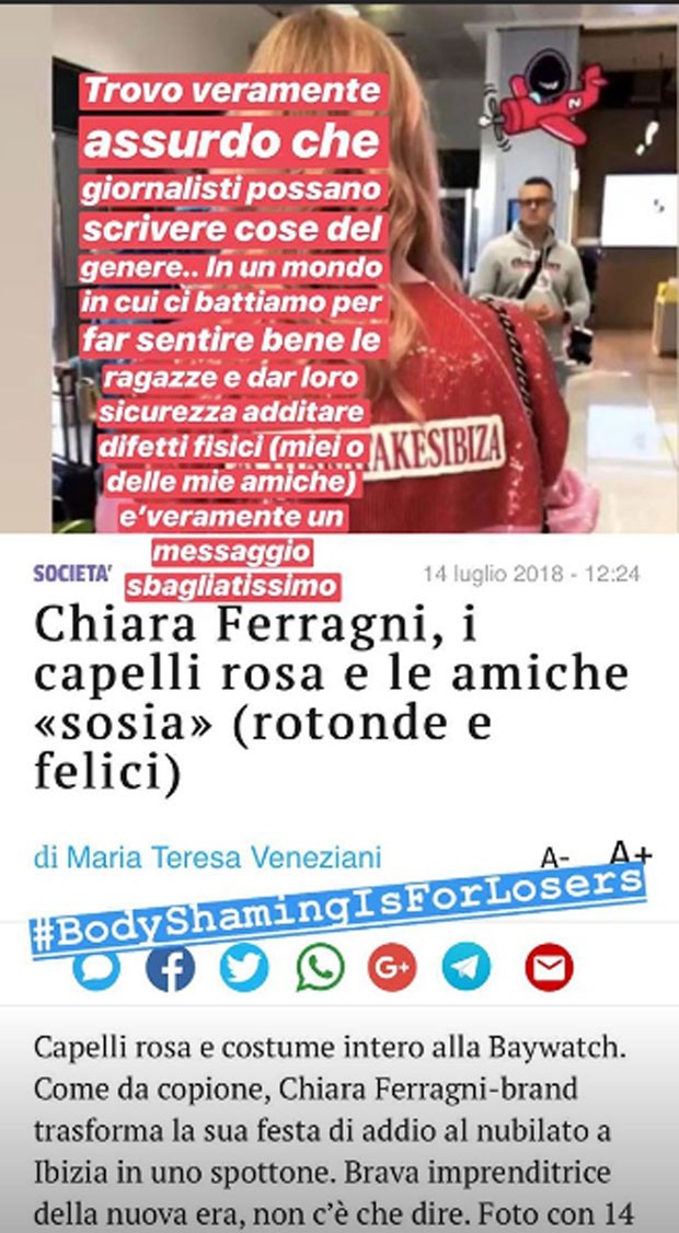Chiara Ferragni se irrita com colunista social (Foto: Reprodução)