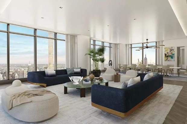 Prédio residencial mais alto do mundo tem apartamento de até 330 milhões de reais. Veja fotos (Foto: Divulgação/Extell Marketing Group Llc, Limited Liability Broker)