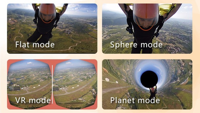 Câmeras 360 graus costumam ter vários modos (Foto: Divulgação/Camorama)