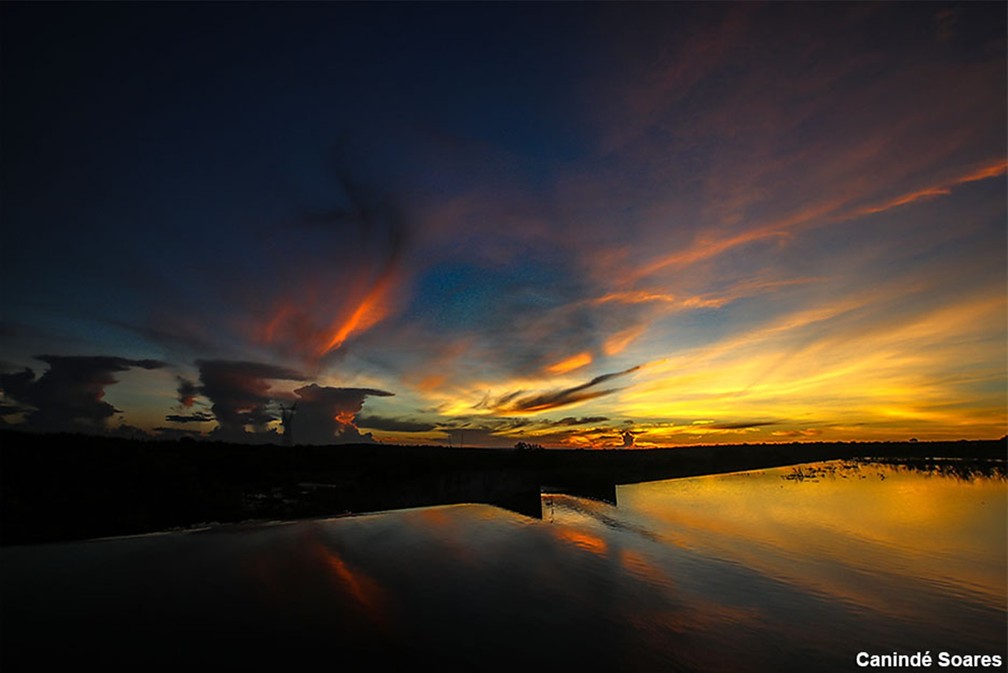 Alvorecer no Açude Mendubim, em Assu — Foto: Canindé Soares