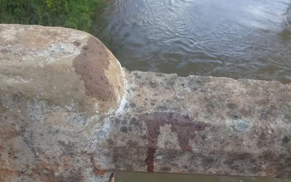 Perícia encontra vestígios de sangue de Maria Aparecida em ponte sobre o Rio Turvo, em Goiás — Foto: Reprodução/ TV Anhanguera