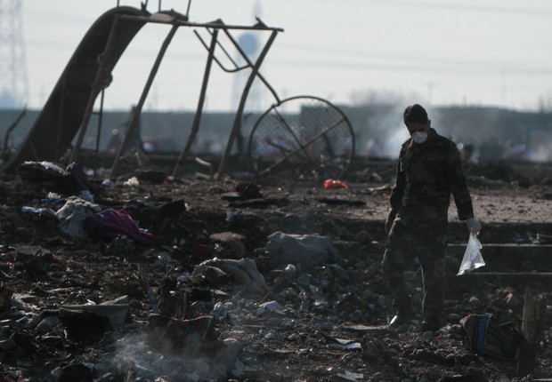 Avião ucraniano cai no Irã (Foto: Mazyar Asadi/Pacific Press/LightRocket via Getty Images)