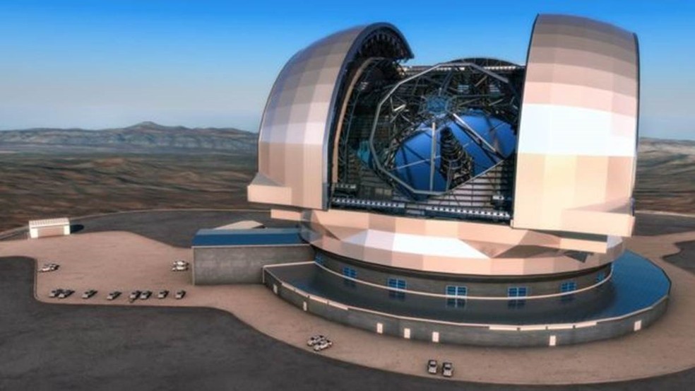 O 'Extremely Large Telescope', telescópio que entrará em operação na próxima década, poderá testar a existência de atmosfera no Ross 128 b (Foto: ESO)