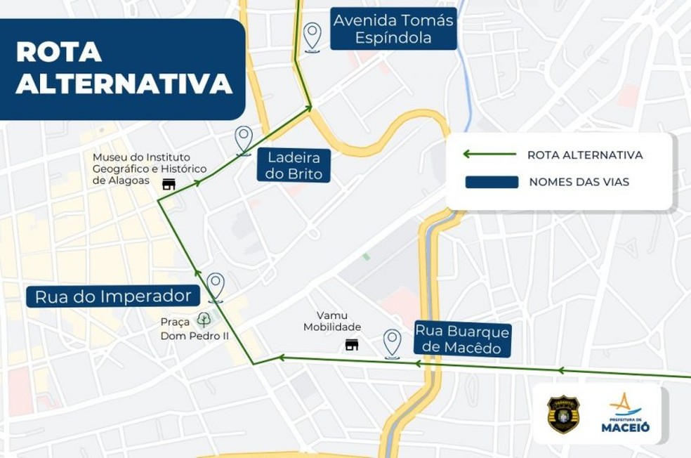 Rota alternativa para acessar a parte alta da cidade. — Foto: Secom Maceió
