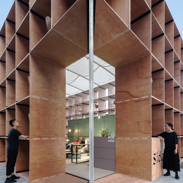 Estúdio transforma pavilhão de exibição temporário em 410 peças de mobiliário (Foto: Feng Shao; Ming Chen / Divulgação)