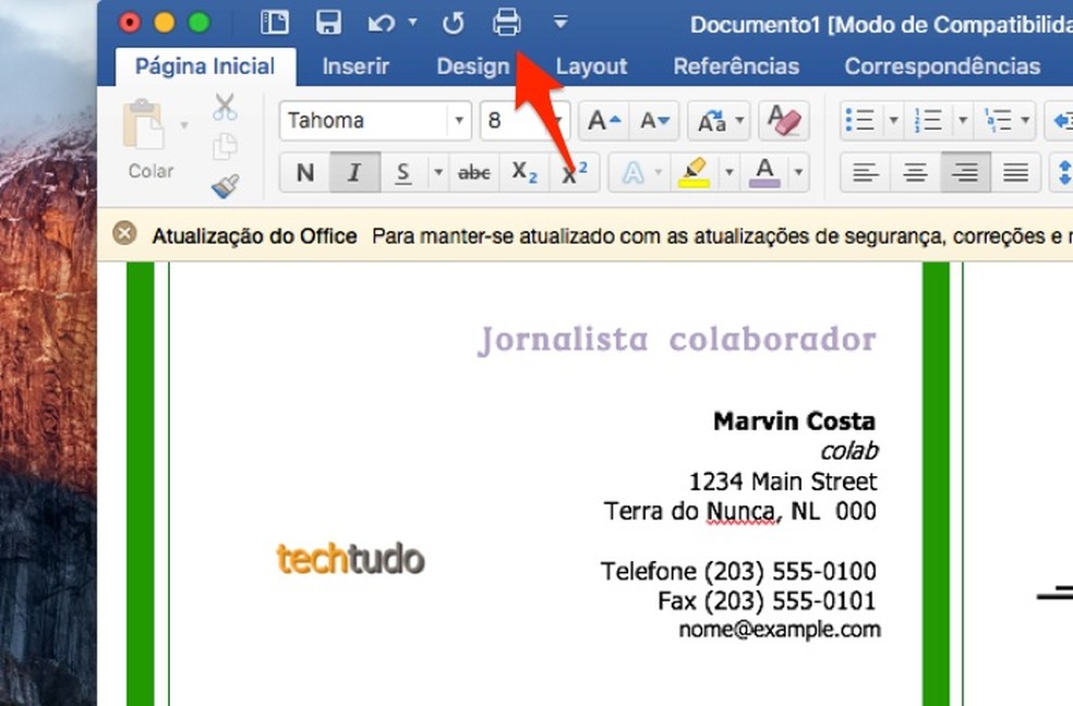 Como fazer um cartão de visita no Word | Downloads | TechTudo