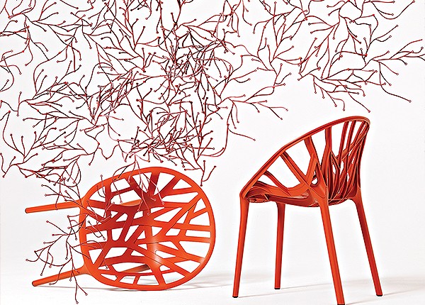 Duas peças inspiradas na natureza: os módulos de plástico injetado algues e a cadeira Vegetal,ambos para a Vitra (Foto: Xavier Delory)