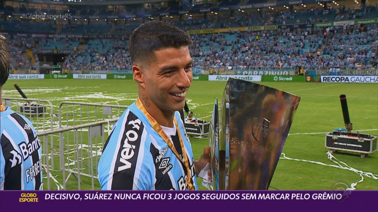 Artilheiro e decisivo no Grêmio, Suárez ainda não ficou três jogos sem marcar
