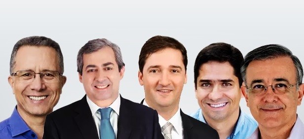 Cinco candidatos de Sorocaba participam do debate em Sorocaba (Foto: Arte / G1)