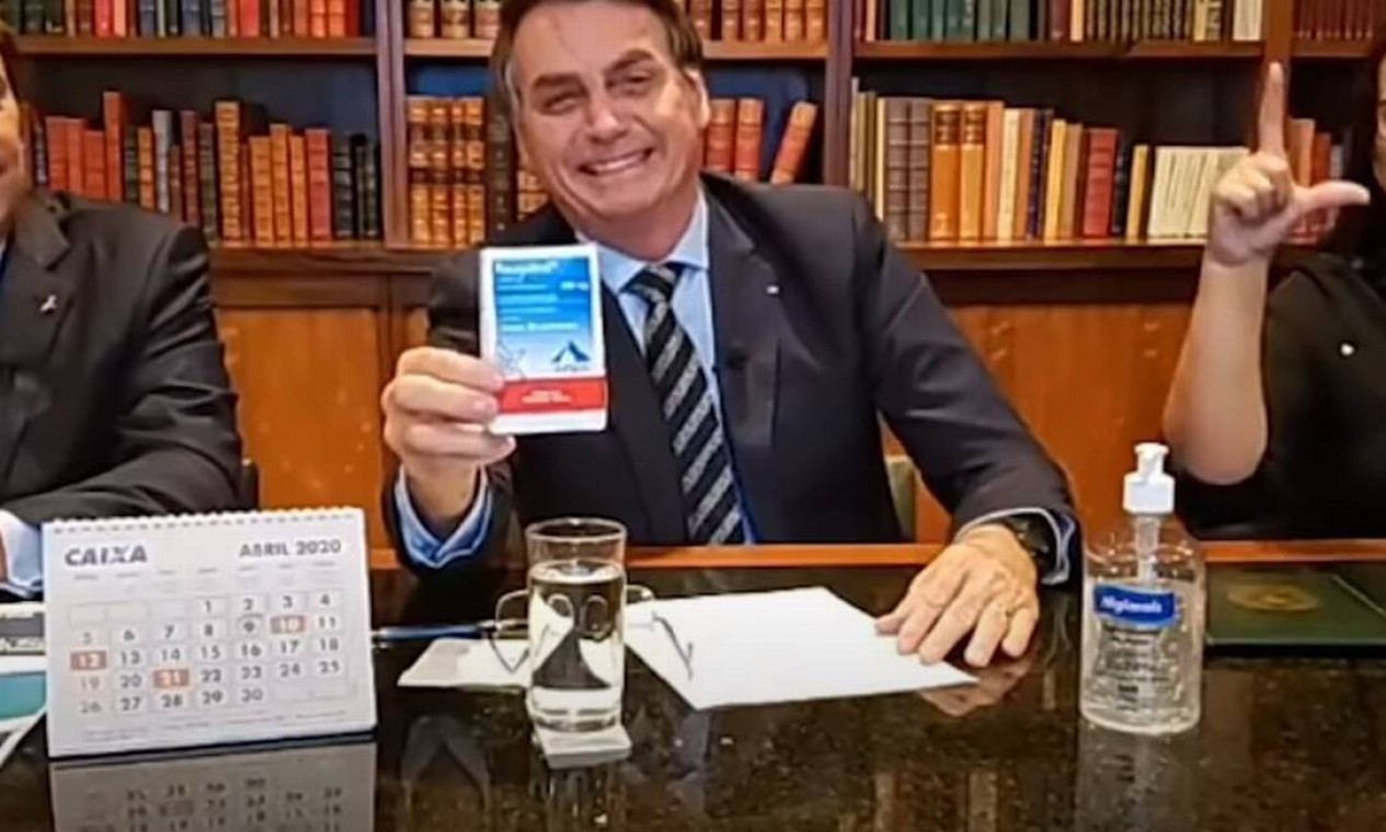 Bolsonaro defendeu o uso de cloroquina em lives, remédio sem qualquer comprovação científica no tratamento da Covid-19  — Foto: Reprodução