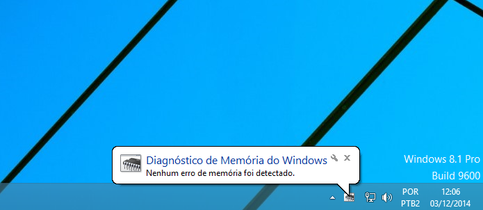 Windows informando que não encontrou nenhum erro nos testes (Foto: Reprodução/Edivaldo Brito)