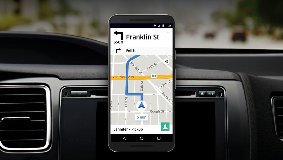 Sistema de navegação da Uber. (Foto: Divulgação/Uber)