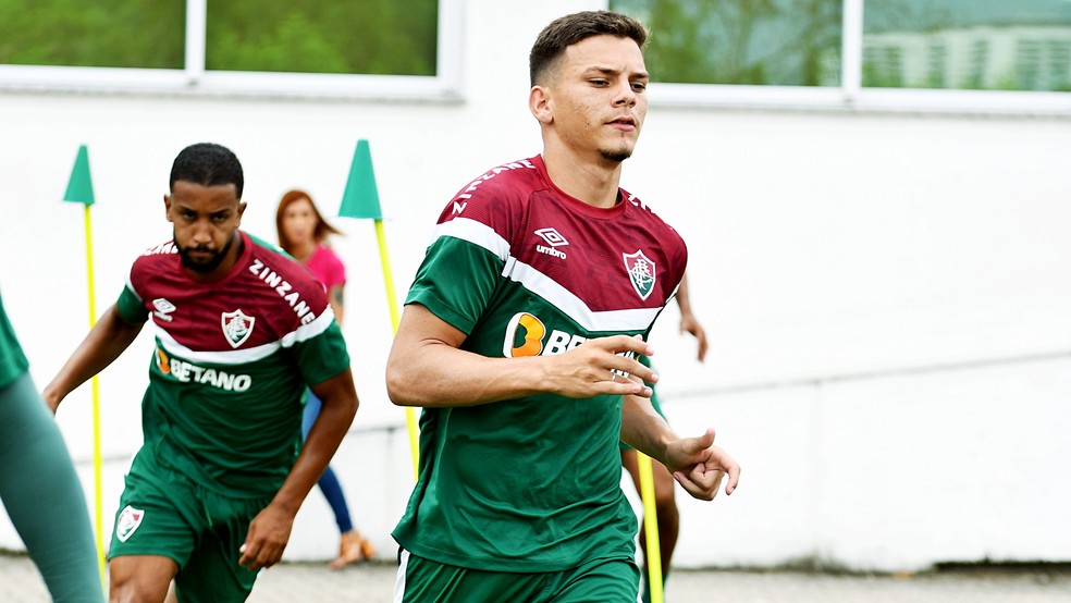 Jorge e Marcos Pedro no treino do Fluminense � Foto: Mailson Santana / Fluminense FC