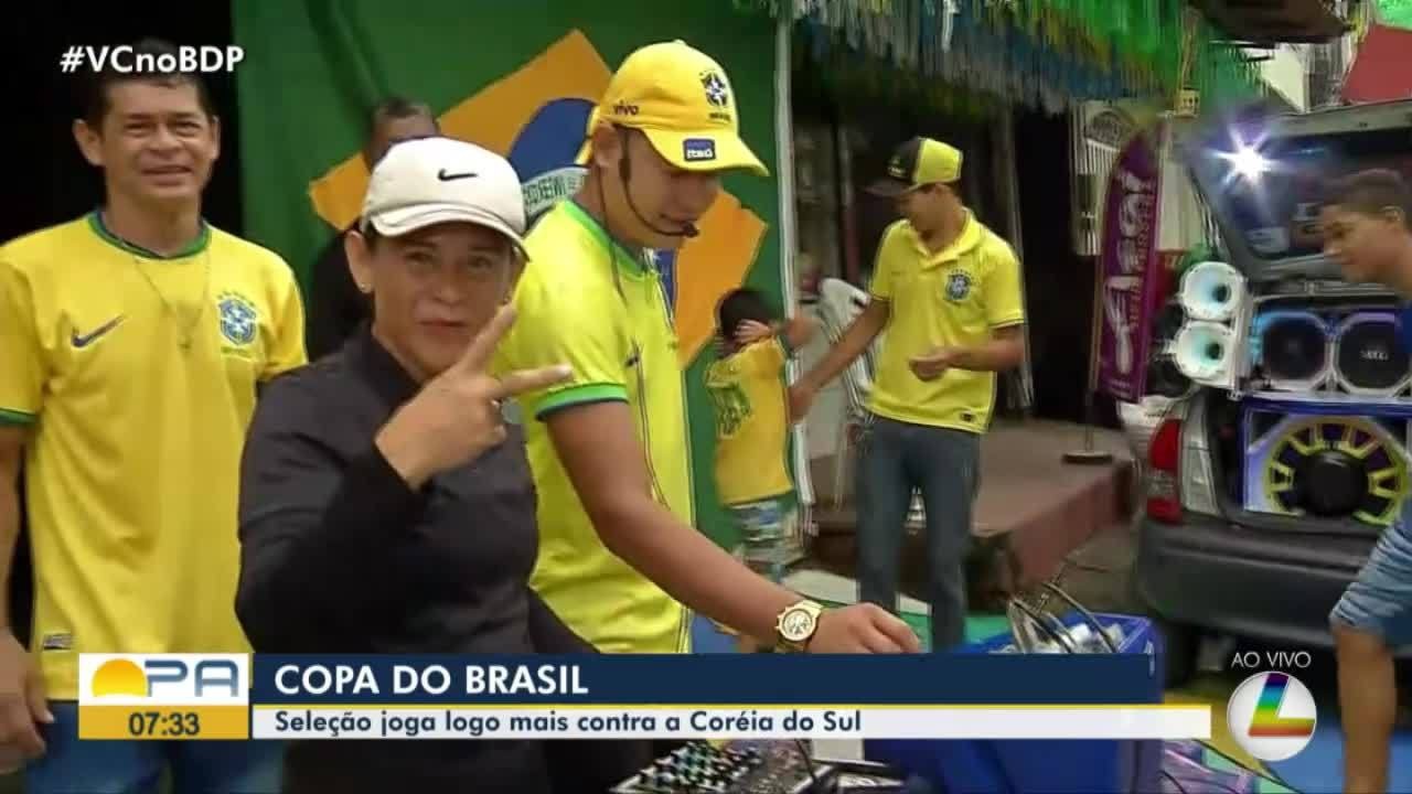 Passagem Garrincha, no Barreiro, começa o dia na animação para Brasil x Coreia do Sul