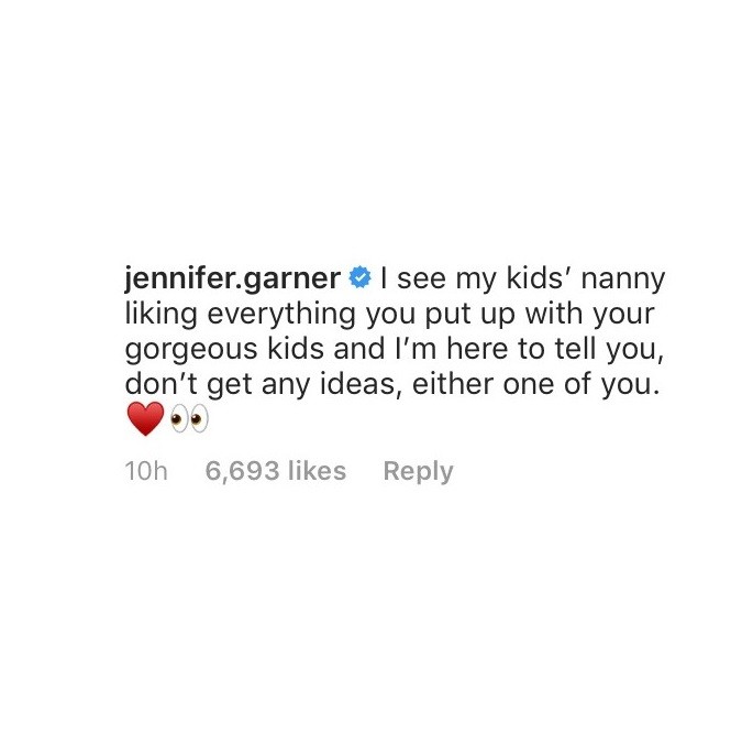 Jennifer Garner deixou comentário  (Foto: Instagram/ Reprodução)