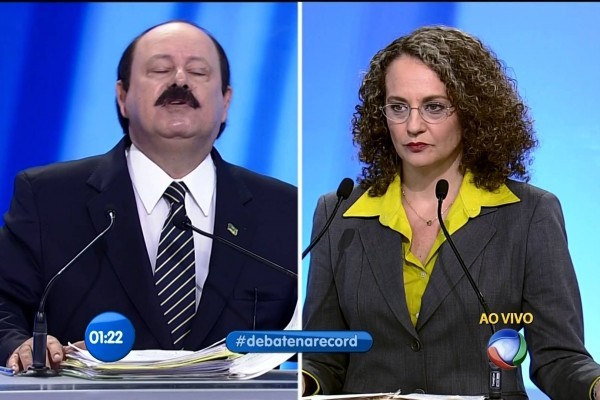 Levy Fidélix responde com discurso homofóbico a pergunta da candidata Luciana Genro (Foto: Reprodução)