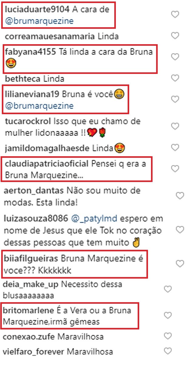 Vera Viel é comparada com Bruna Marquezine (Foto: Reprodução/Instagram)