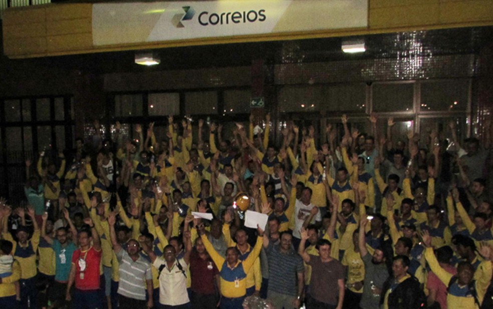 Trabalhadores dos Correios entram em greve em Goiás (Foto: Divulgação/ Sintect-GO)