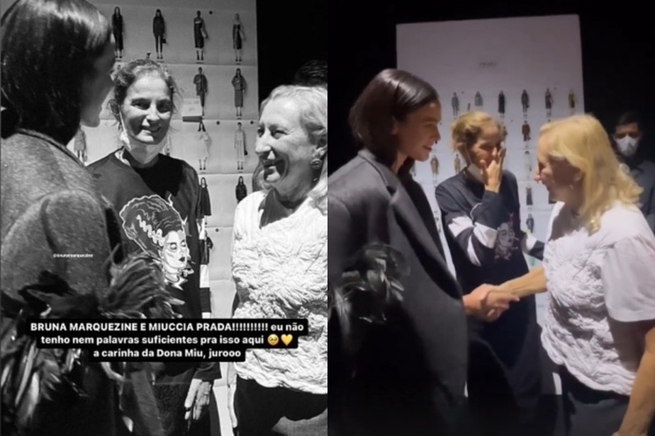 Bruna Marquezine se encontra com Miuccia Prada na Semana de Moda de Milão